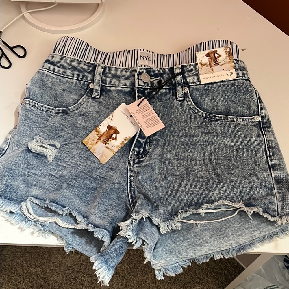 Sincerely Jules Blue Jean Shorts Effortless Style
